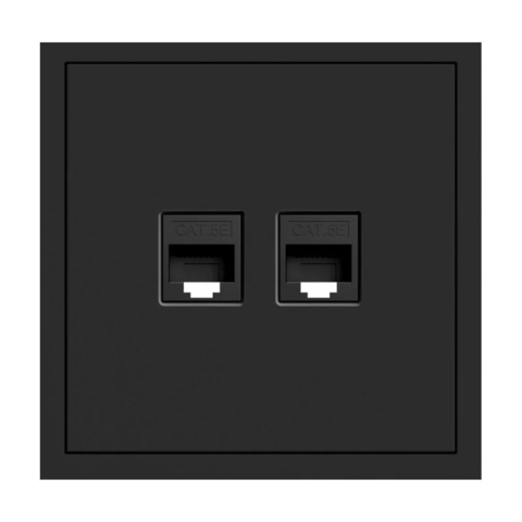 Розетка комп’ютерна подвійна Ardero Soft механізм чорний