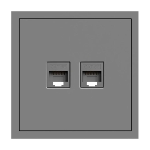 Розетка комп’ютерна подвійна Ardero Soft механізм сірий