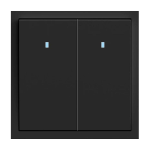 Вимикач 2-клавішний з підсвіткою Ardero Soft механізм 10А чорний