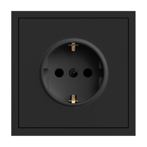 Розетка із заземленням Ardero Soft механізм 16А чорний