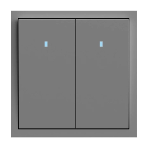 Вимикач 2-клавішний з підсвіткою Ardero Soft механізм 10А сірий