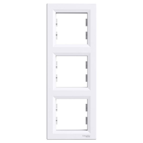 Рамка ASFORA 3-постова вертикальна біла