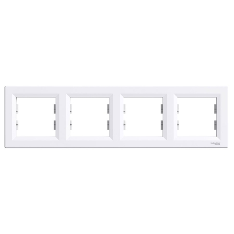 Рамка ASFORA 4-постова горизонтальна біла