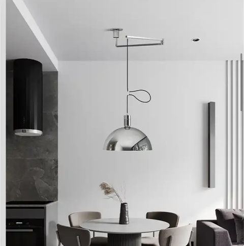 Стильная хромированная люстра