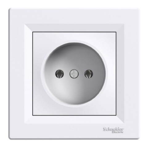 Розетка без заземлення Asfora 1-а, Біла