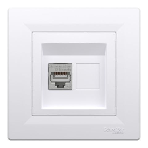 Розетка комп'ютерна Asfora RJ45, кат.5е, STP, Біла