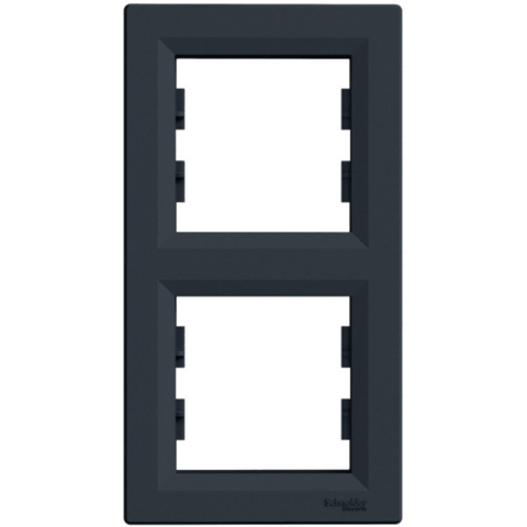 Рамка ASFORA 2-постовая вертикальная, , Антрацит