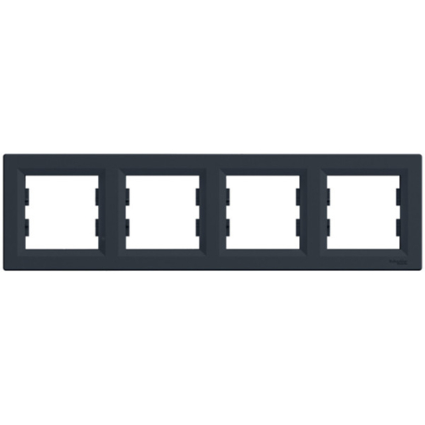 Рамка ASFORA 4-постовая горизонтальная, Антрацит