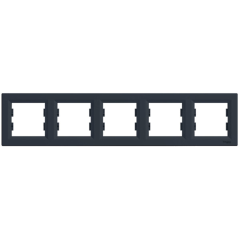 Рамка ASFORA 5-постовая горизонтальная, Антрацит
