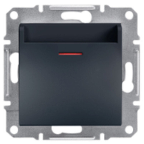 Выключатель Asfora карточный, Антрацит (без рамки)