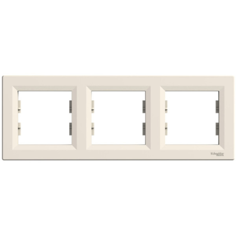 Рамка ASFORA 3-постова горизонтальна, Кремова
