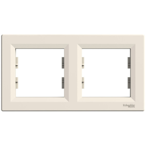 Рамка ASFORA 2-постова горизонтальна, Кремова