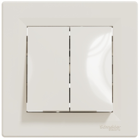 Вимикач Asfora 2-кл, Кремовий