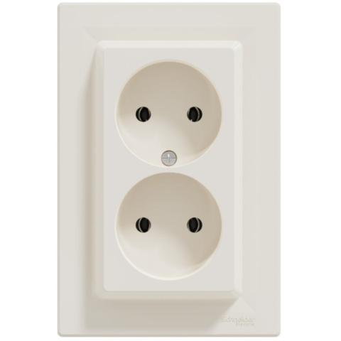 Розетка без заземления Asfora 1-я, Кремовая