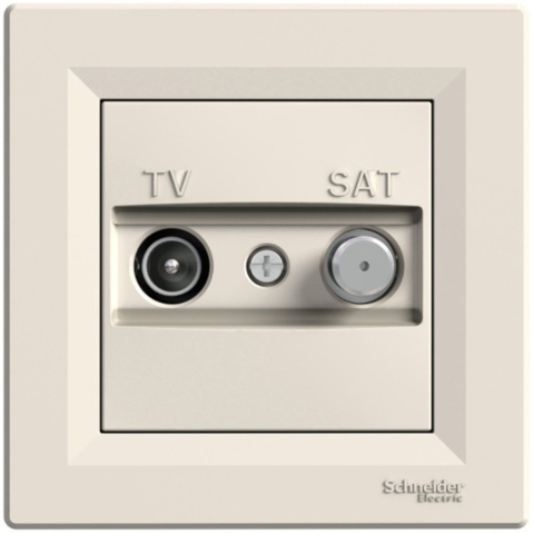 Розетка Asfora TV-SAT индивидуальная (1 дБ), Кремовая