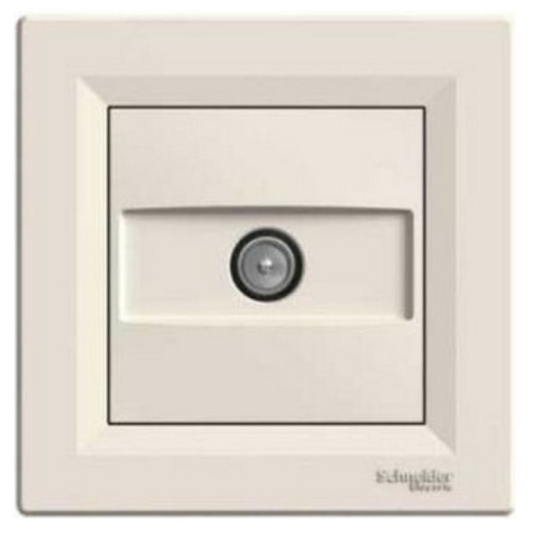 Розетка Asfora TV проходная (8 дБ), Кремовая