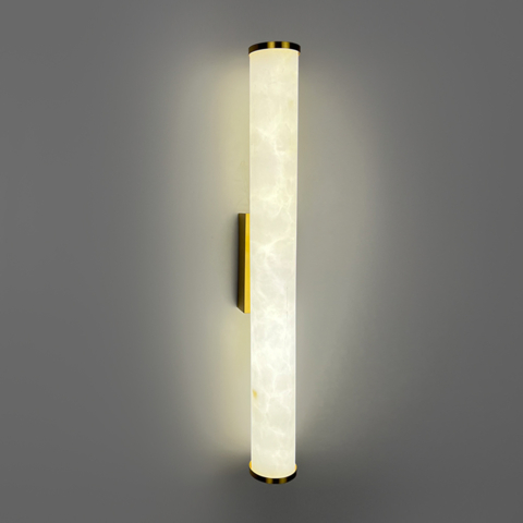 Стильне бра з імітацією мармуру з латунним корпусом Ø6х60 см