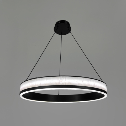 Люстра з кільцевим підвісним корпусом і акриловими вставками Ø60 см