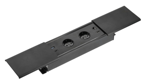 Удлинитель встроенный GTV PRESTINO, 2x раз. schuko, USB A+C, RJ45, HDMI, 1,5м, черный