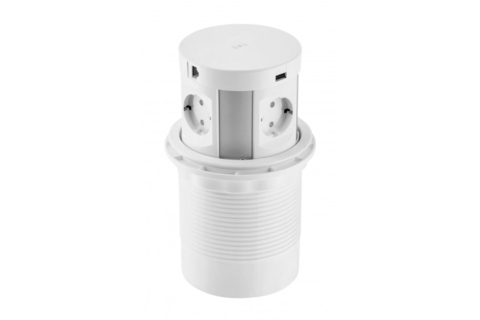 Подовжувач врізний GTV COMFORT PLUS індукційна зарядка, 4x роз. schuko, 2xUSB, 2xRJ45, 1,5м, білий