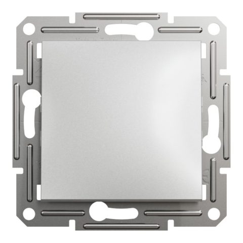 Вимикач Asfora 1-кл прохідний, Алюміній (без рамки)