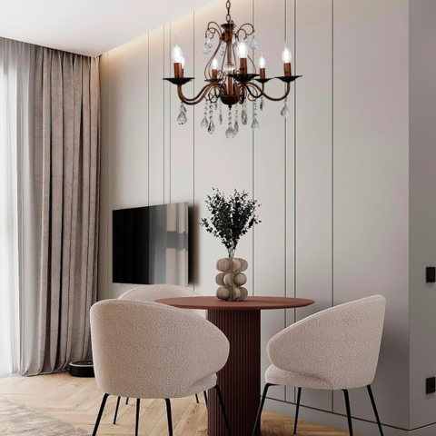 Вишукана люстра-підсвічник на 6 ламп у корпусі Ø 60 см