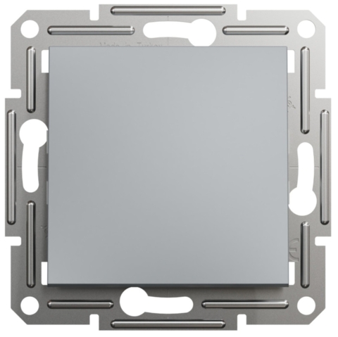 Кнопковий вимикач Asfora 1-кл, Сталь (без рамки)