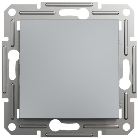 Вимикач Asfora 1-кл прохідний, Сталь (без рамки)