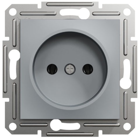 Розетка без заземлення Asfora 1-а, Сталь