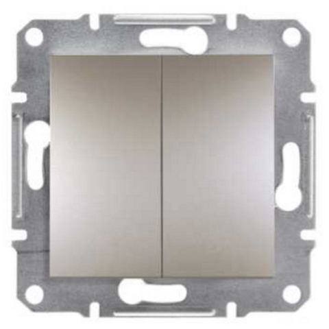 Кнопковий вимикач Asfora 2-кл, Бронза (без рамки)