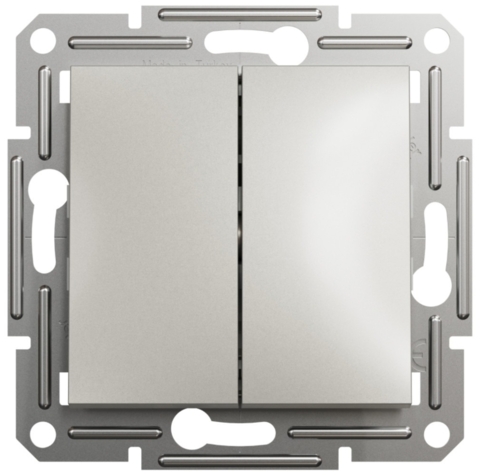 Вимикач Asfora 2-кл прохідний, Бронза (без рамки)