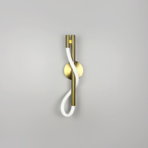 Бра с неоном в латунном корпусе 40 см