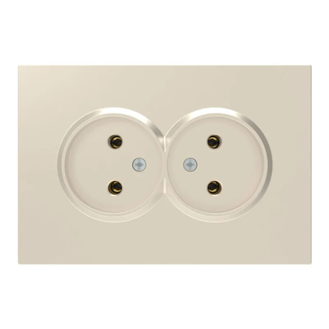 Розетка двойная без заземления Ardero Soft механизм 16А шампань