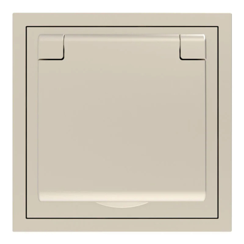 Розетка с заземлением крышкой и шторками Ardero Soft механизм 16А шампань