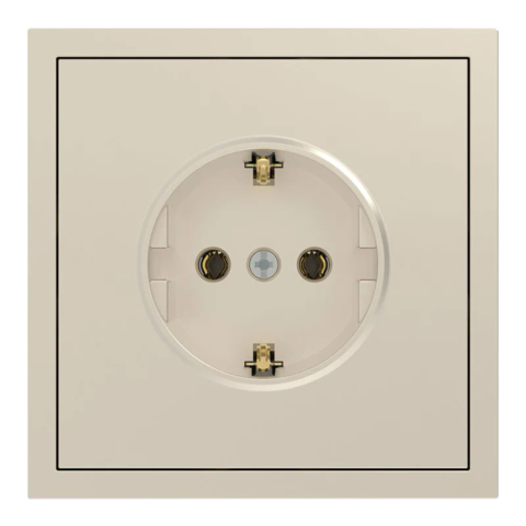 Розетка с заземлением Ardero Soft механизм 16А шампань