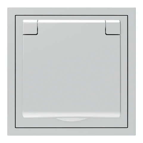 Розетка із заземленням кришкою та шторками Ardero Soft механізм 16А срібло