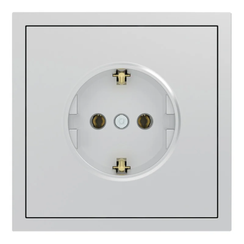 Розетка с заземлением Ardero Soft механизм 16А серебро
