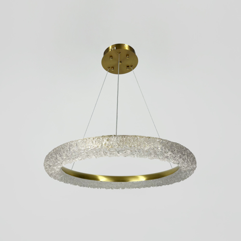 Кільцева люстра з латунним корпусом і акриловим розсіювачем Ø60 см