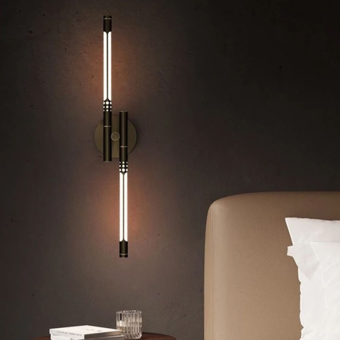 Світлодіодне чорне бра у металевому корпусі 62 см