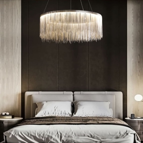 Підвісна люстра з ланцюжками Chrome Coins Ø60 см