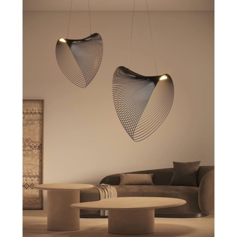 Сучасний світильник з чорних кілець 40х35х15 см