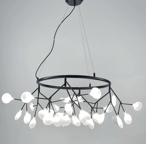Підвісна люстра на 36 плафонів в чорному корпусі