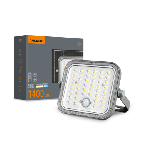 LED прожектор автономний VIDEX 1400Lm 5000K 13,4х12х3,8 см