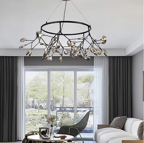  Сучасний світильник на 45 ламп з гілочками чорного кольору