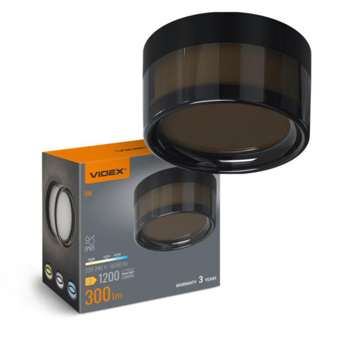 LED светильник IP65 круглый VIDEX BHD01 9W 2800-4000-6000K Black