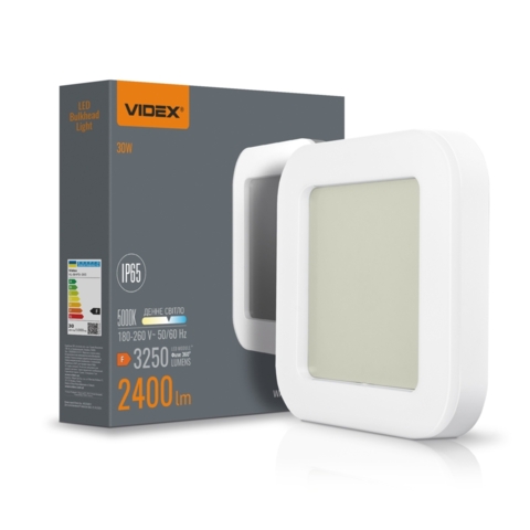 LED светильник ART IP65 квадратный VIDEX 30W 5000K White