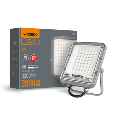 LED прожектор PREMIUM VIDEX F2 30W 5000K AC/DC12-48V