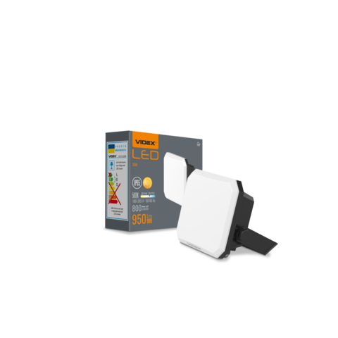 LED прожектор VIDEX F3 10W 5000K 220V Black