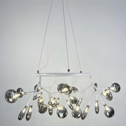 Підвісна люстра-кільце на 27 ламп в флористичних мотивах