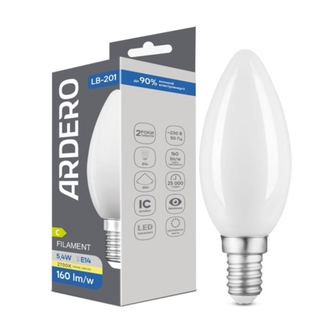 Светодиодная лампа Ardero 5,4Вт E14 2700K матированная